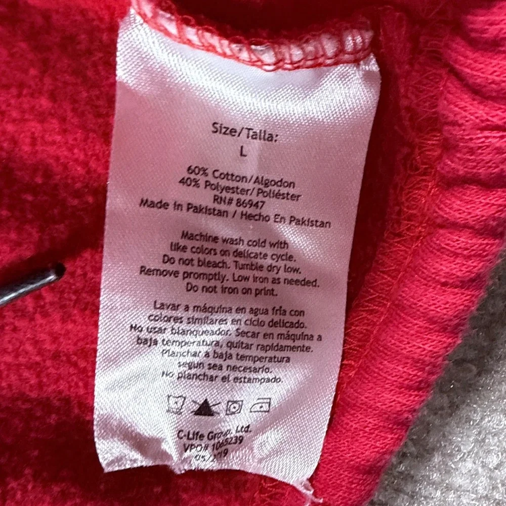Selena Quintanilla Official Red Quarter Zip‎ Cropped Hoodie Graphic Back Large